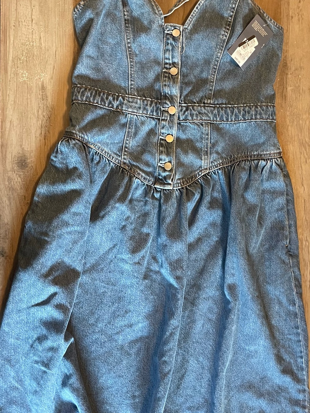 Universal Thread Medium Blue Denim Button-Front Sundress